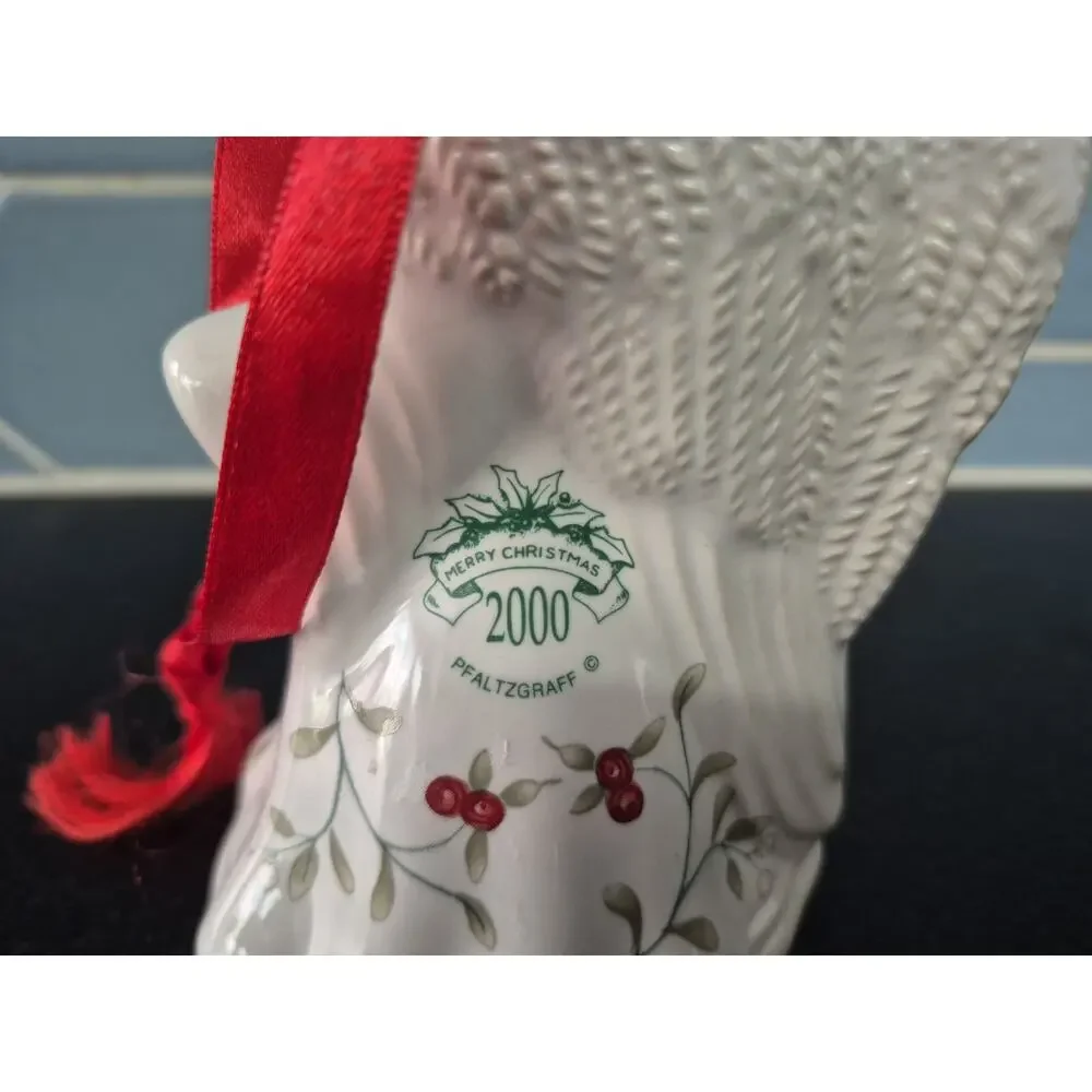 Vintage Pfaltzgraff Winter Berry Angel Christmas Ornament